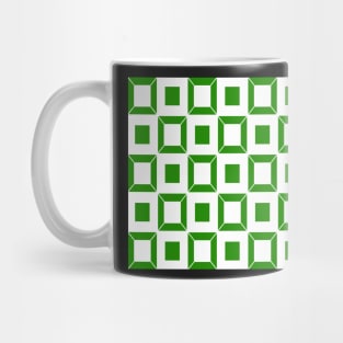 Abstract geometric pattern - green and white. Mug